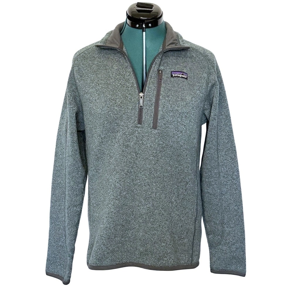 Patagonia Mens Small Better Sweater 1/4 Zip Fleece Pullover Green Heathered